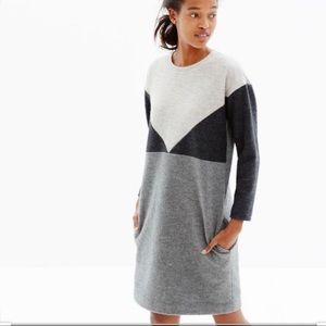 Madewell Gray The Geo Tilt Wool Dress